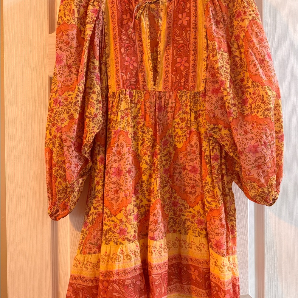 Billabong Pink and Yellow Paisley Peasant Dress - Picture 3 of 6